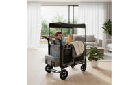 Push Cart Wagon Storage Pockets Wagon Metal Frame Children Transport