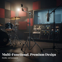 360 Degree Tilter Convertible Cymbal Stand Non-Slip Rubber Feet Swing-out Cymbal Stand Collapsible Design for Stage Performance