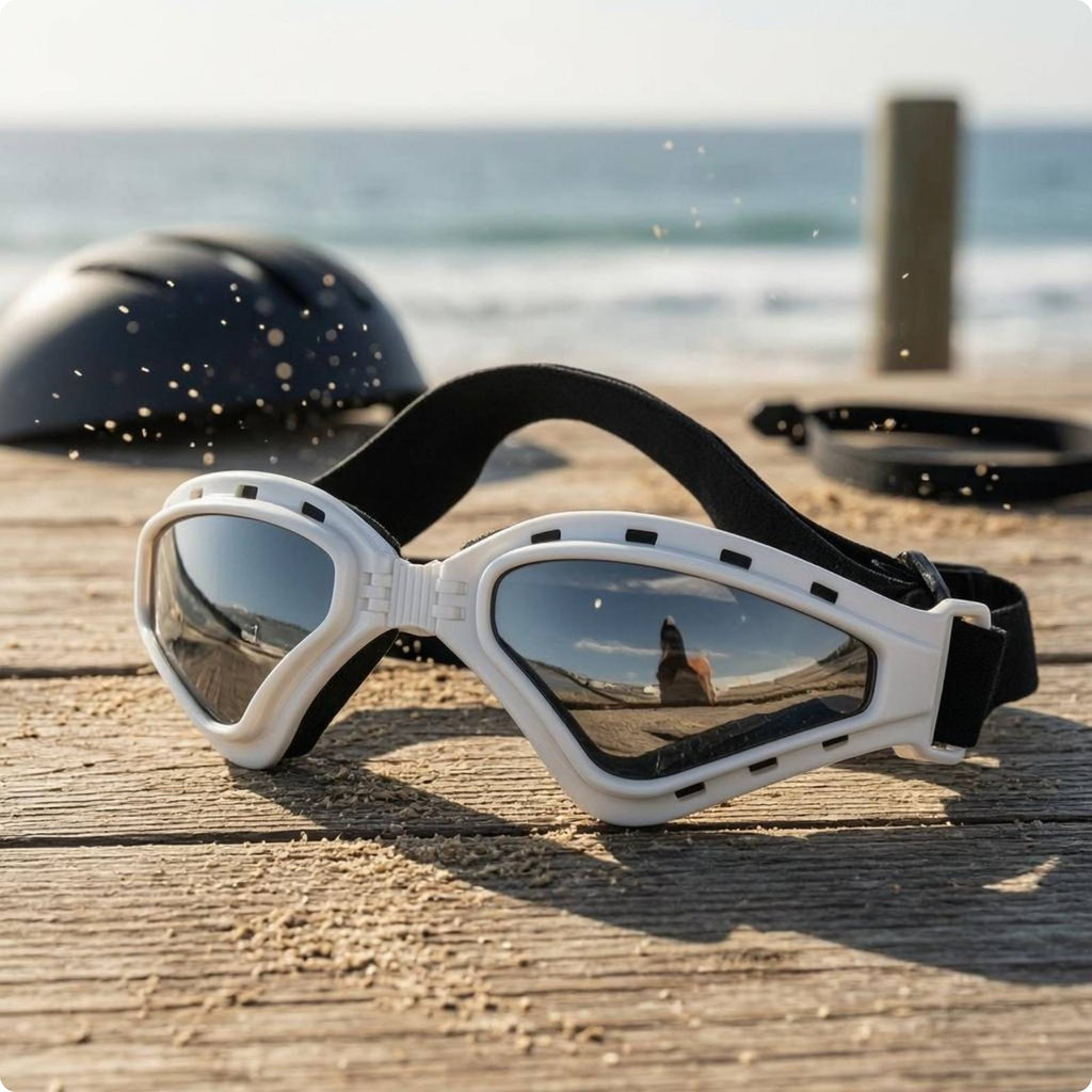 Triangular Dog Goggles Tinted Lenses Dog Goggles Adjustable Strap for Outdoor