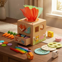 Educational Activity Cube Fine Motor Skills Wooden Activity Cube Educational for Children