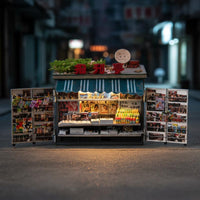 Illuminated Newsstand Model Built-in Light Micro Vendor Scene High Intricacy