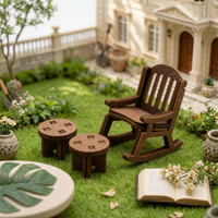 Dollhouse Rocking Chair Lightweight 1:12 Scale Rocking Chair Realistic Look Miniature Furniture for Scene Photography