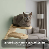 Wall Mounted Cat Steps Solid Wood Construction Wooden Cat Climbing Steps