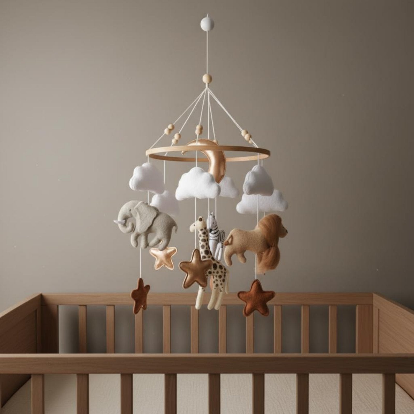 Creature Mobile Soothing Nursery Mobile Handmade for Bedside, Newborns