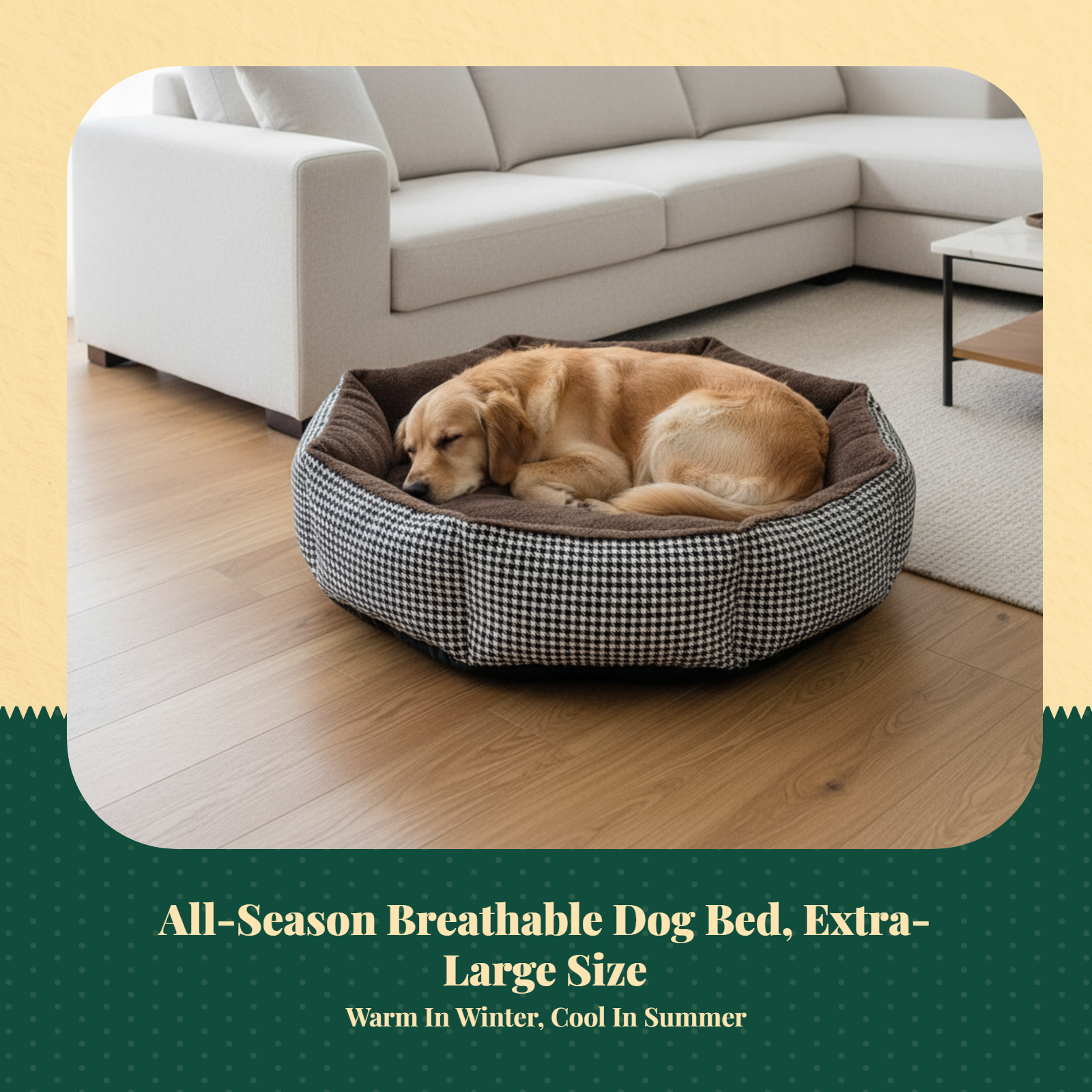Dog Bed Removable washable cover Large non-slip mat Kennel pad