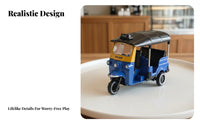 Retro Design Thai Tuk-Tuk Model Cake Topper Alloy Rickshaw Model Realistic Details for Collectors, Kids, Party Favors