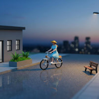 1:64 Scale Figures Micro Landscape Cyclist Figurine Hand-Painted