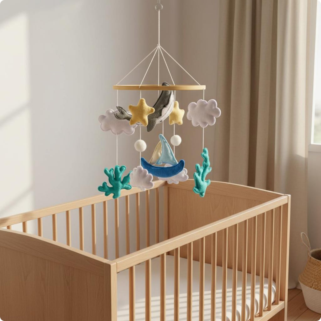 Felt Crib Mobile Easy to Install Marine Creature Crib Mobile Sleep Aid