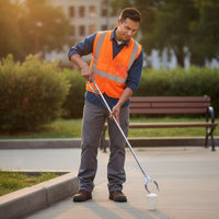 Long Reach Grabber No Bending Stainless Steel Grabber Claw Comfortable Press Action Heavy Duty Trash Picker for Elderly