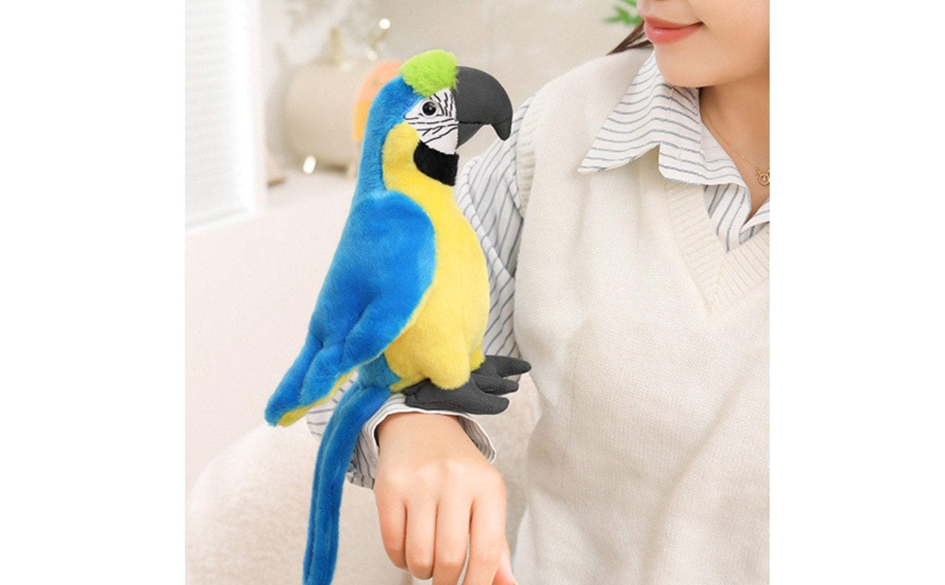 Parrot Stuffed Creature Cute Realistic Bird Stuffed Toy Soft