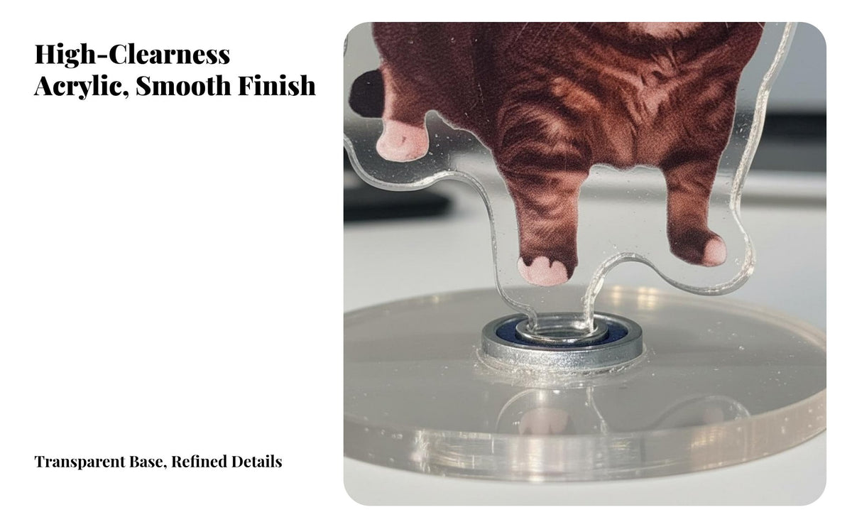 Oiiai Cat Desk Ornament Stress Relief Rotating Cat Meme Standee Focus Aid