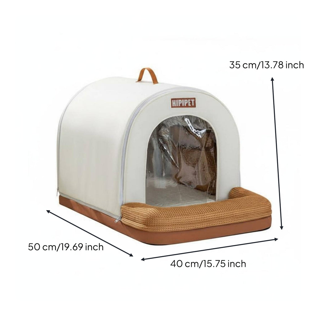 Air-Conditioned Pet House Door Curtain Cooling Dog House Insulated Cooling Dog Bed for Small Dogs, Indoor