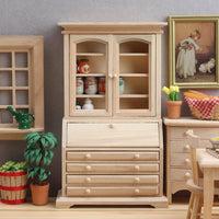 Wooden Dollhouse Sideboard Functional Drawers and Doors 1:12 Scale Cabinet