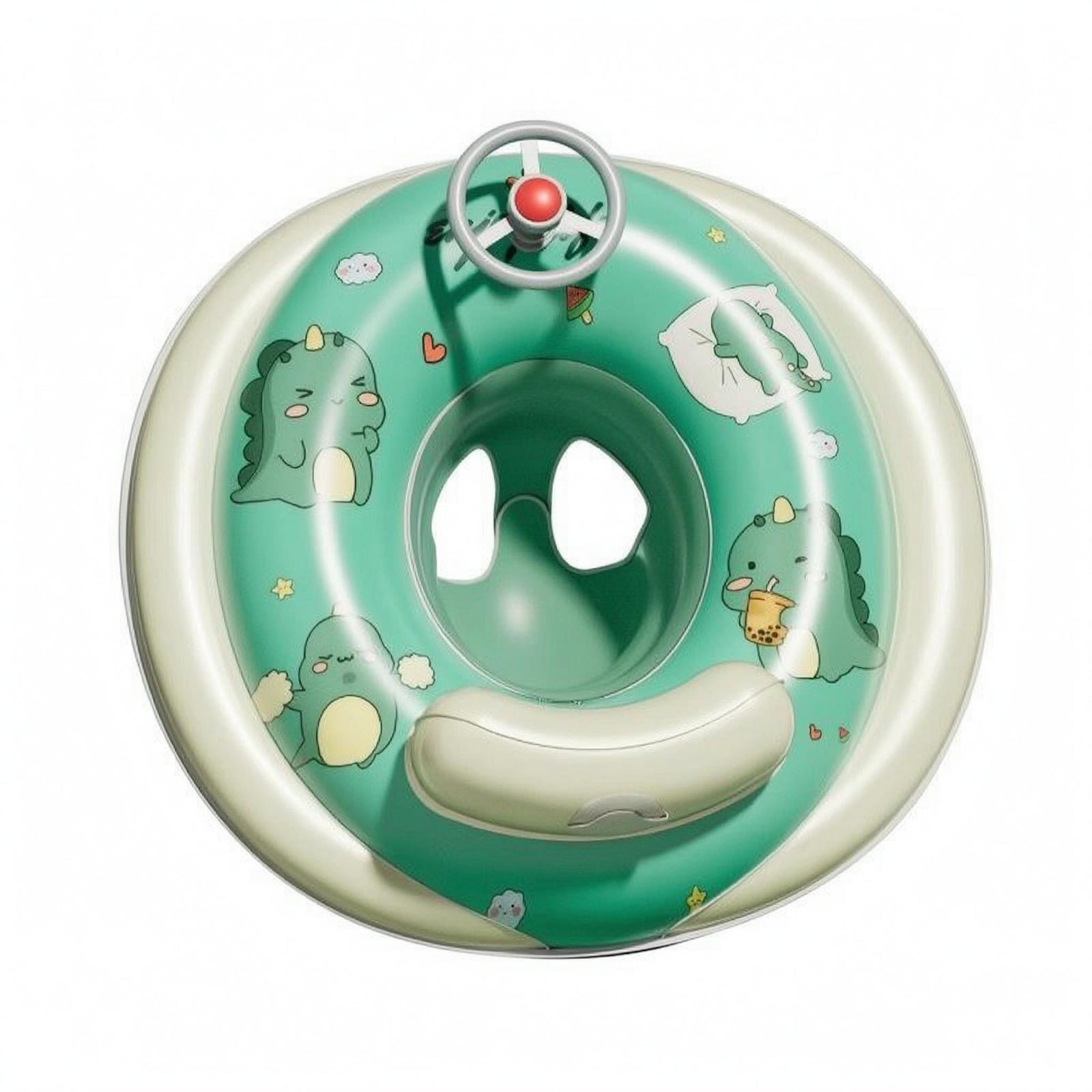 Inflatable Baby Seat Ring Press-to-Inflate-Inflate Dinosaur Baby Buoyancy Aid