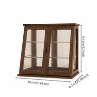 Dollhouse Double Door Cabinet Sturdy Multi-Tier Dollhouse Shelf Vintage Design