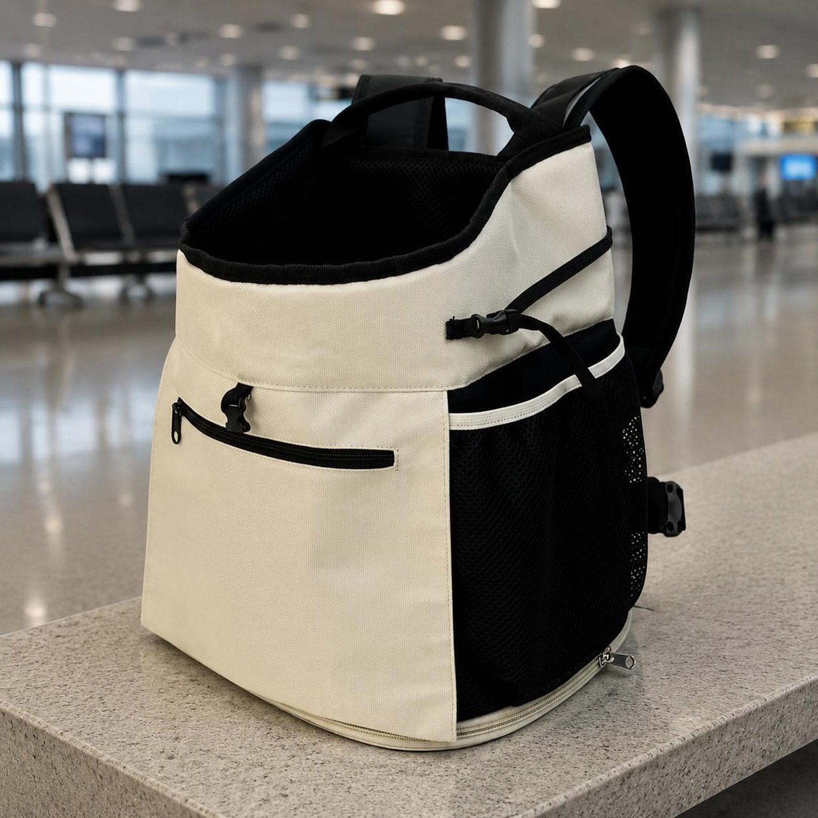 Mesh Pet Backpack Top Handles Backpack Pet Carrier Lightweight for Small Pets