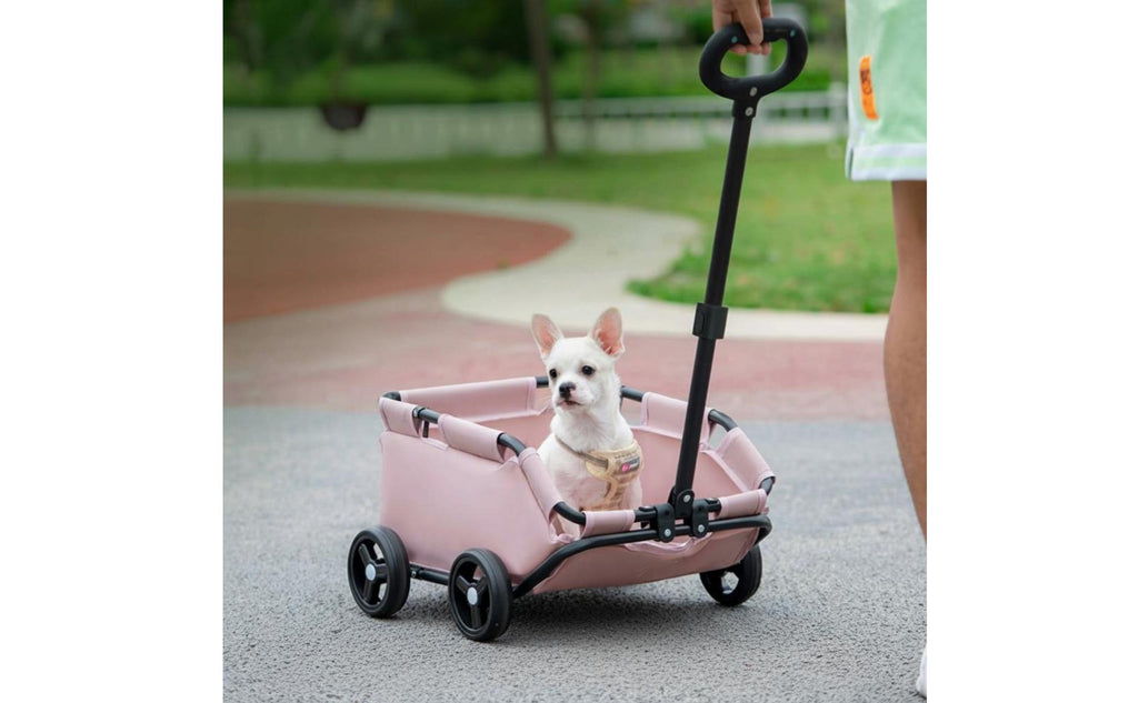 Foldable Pet Stroller Two-in-One Use Lightweight Pet Carrier Weather Cover