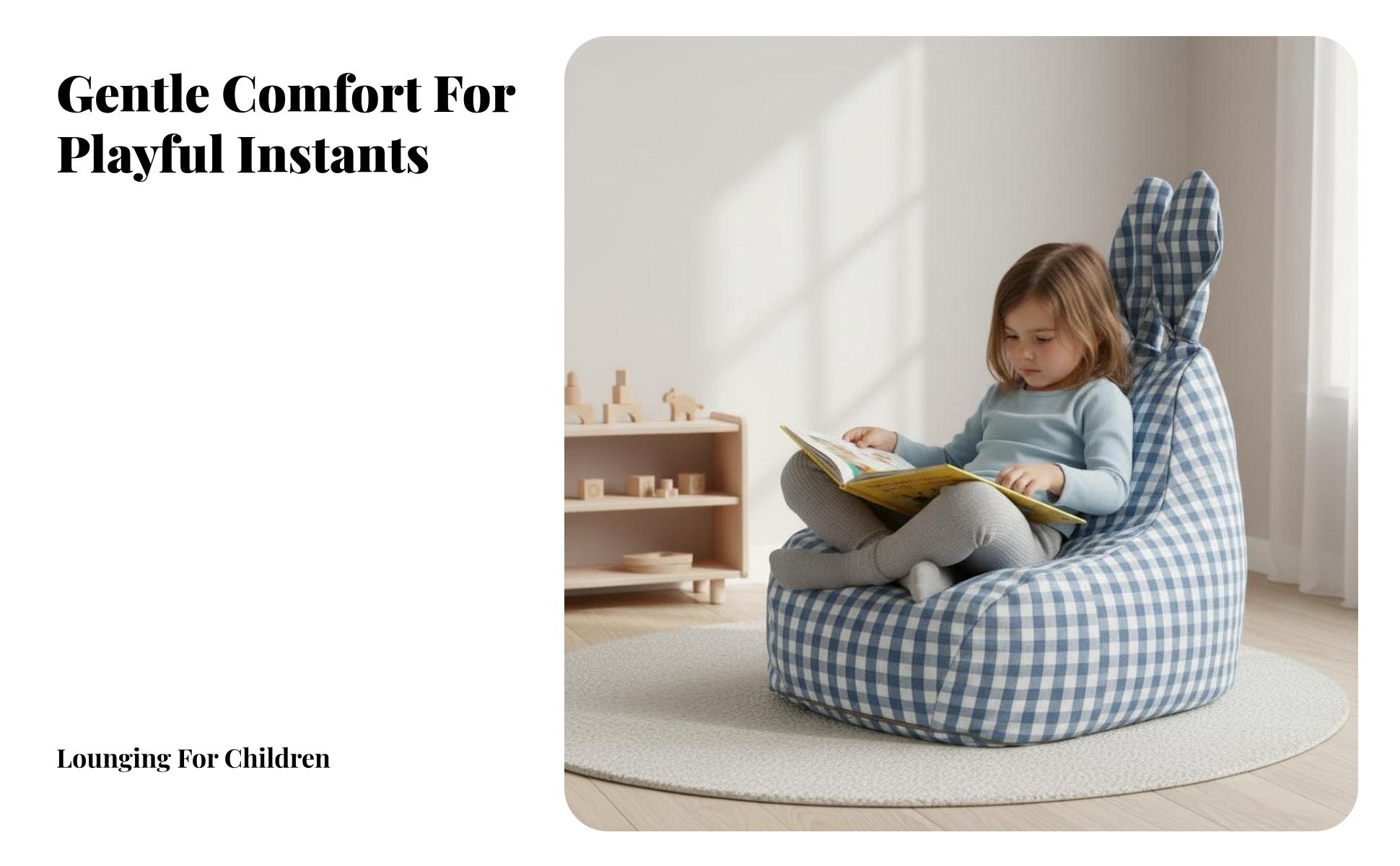 kids' Bean Bag Chair Nordic the childrene creature Character Pouf Comfortable Seating launderable Cover for Parents