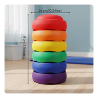 6 Pieces Rainbow Stepping Stones Non-Slip Surface Kids Water Stones Toy