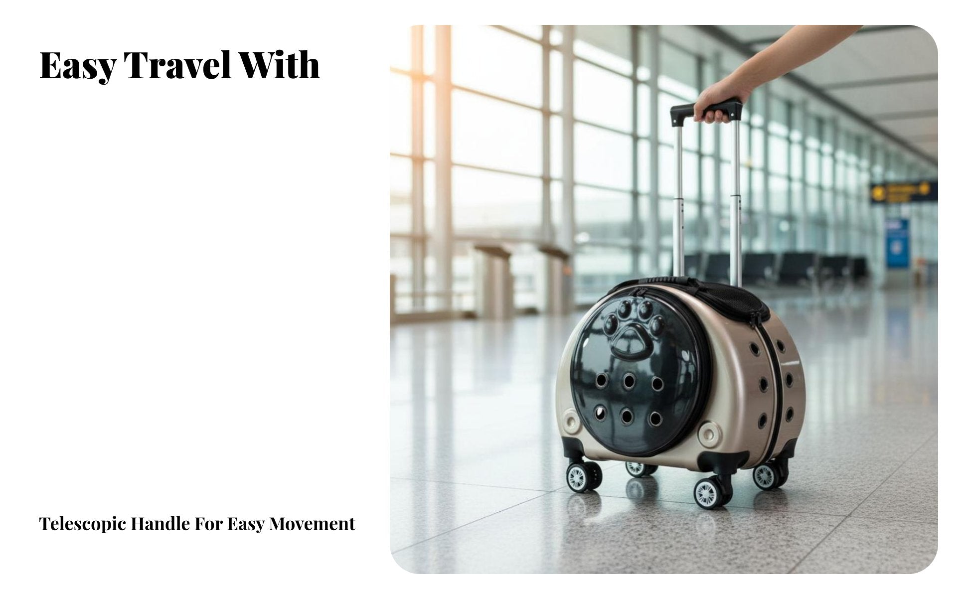 versatile dome opening Pet Trolley Breathable Cat Backpack Telescopic Handle