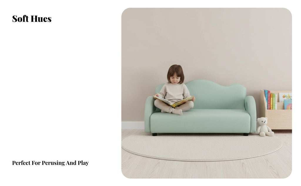 Cute Cartoon Design Plush Character Seat Soft and Comfortable Upholstered Mini Sofa long-lasting Construction children's Furniture Easy to Clean for Toddlers, Preschoolers, Parents, storytime corner, Playroom, Nursery, Relaxing