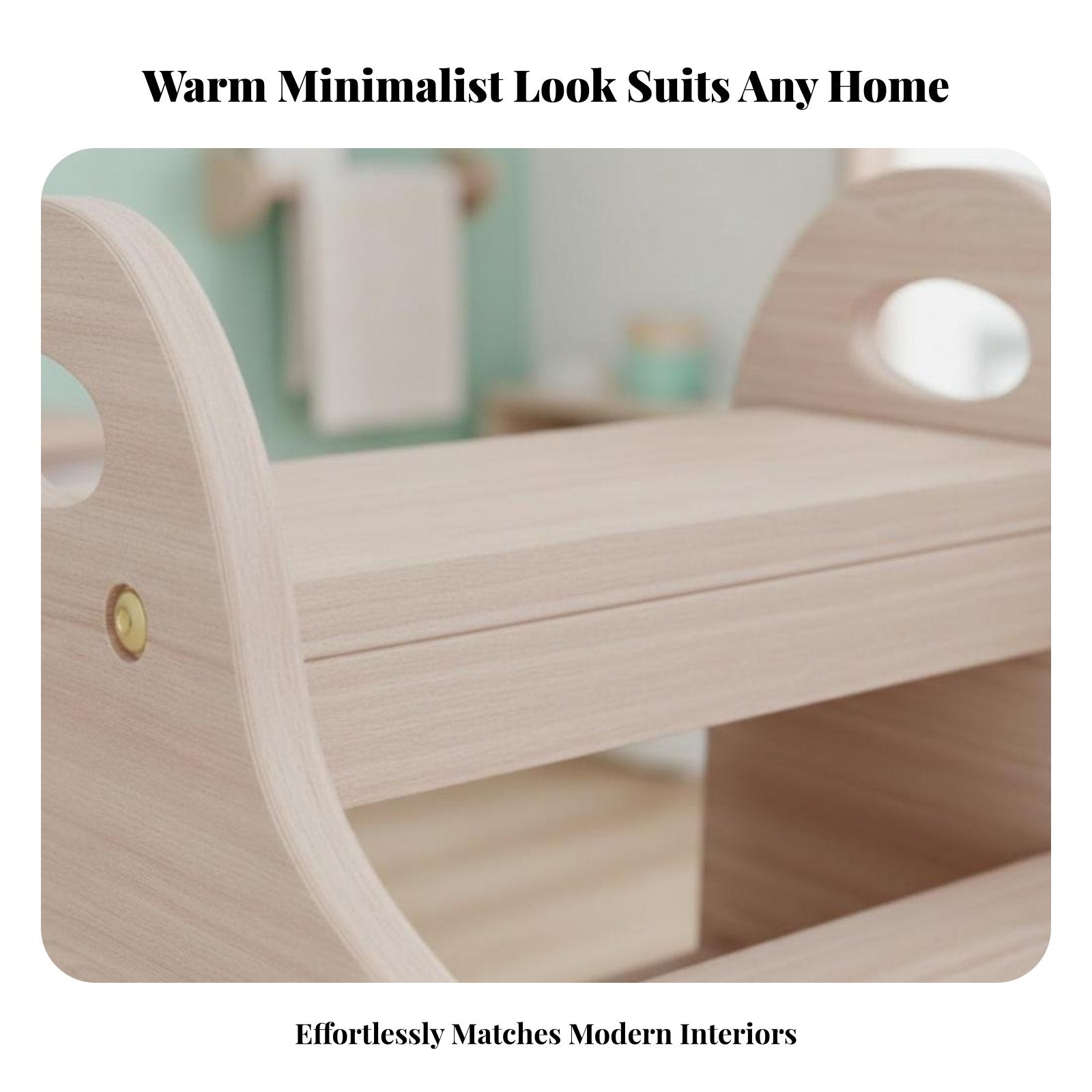 Toddler Wooden Stool Rounded Corners Kids Bathroom Sink Stool