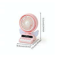 USB Rechargeable Desk Fan Adjustable Desktop Air Circulator Decorative