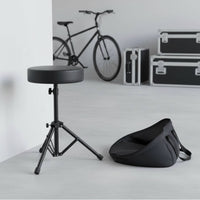 Foldable Round Drum Stool Non-Slip Feet Adjustable Drum Throne for Stage, Studio