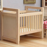Wooden Dollhouse Baby Bed Realistic Intricate Design for Miniature Scene