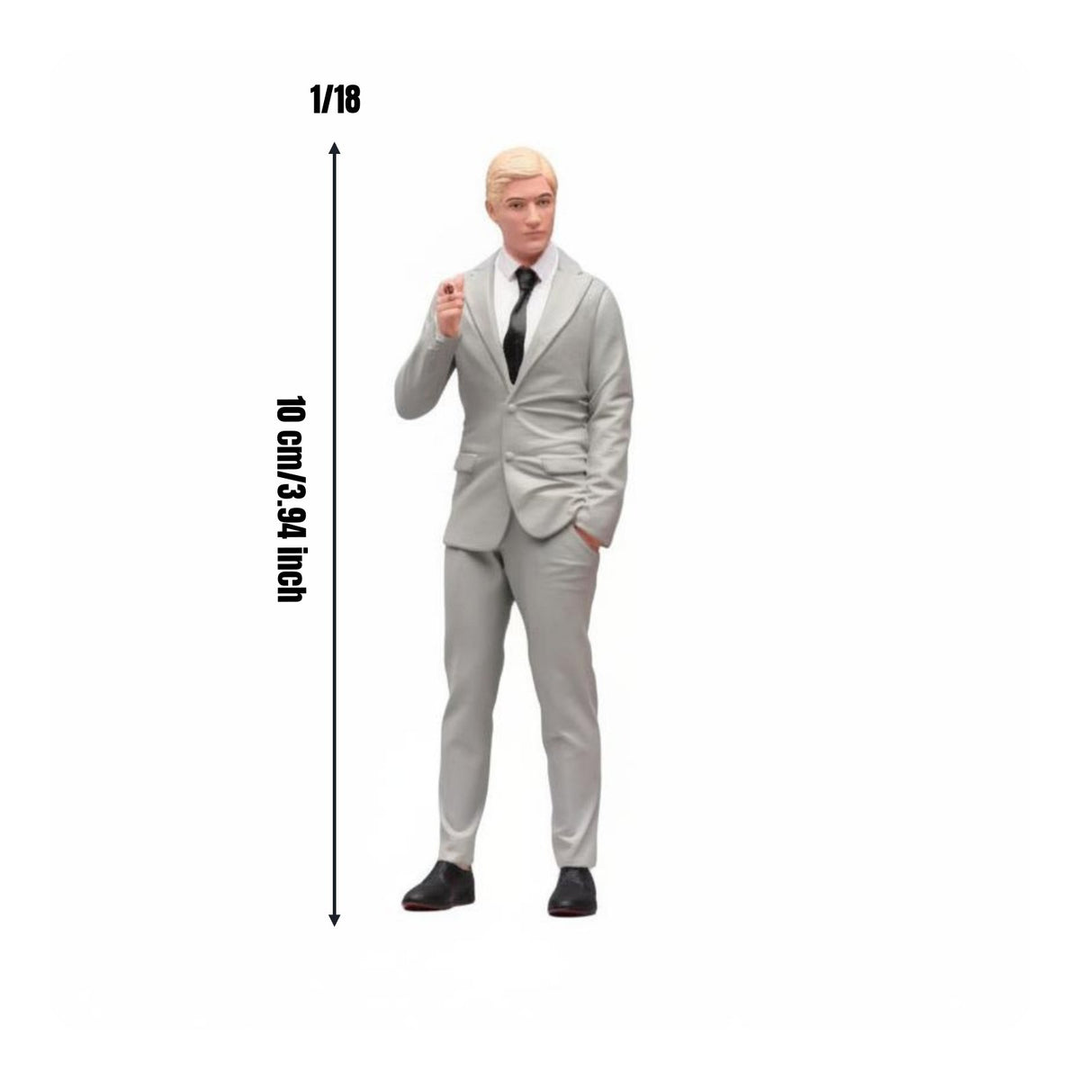 1/18 Scale Leader Figure Collectible Vintage Design Male Character Miniature Gift Professional Motif Man Figurine for Desk