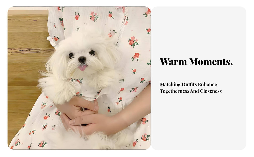 Cute Design Floral Pet Dress Soft and Comfortable Dog Dress Puff Sleeve Design for Dogs, Cats, Springtime, Photoshoots, Parties