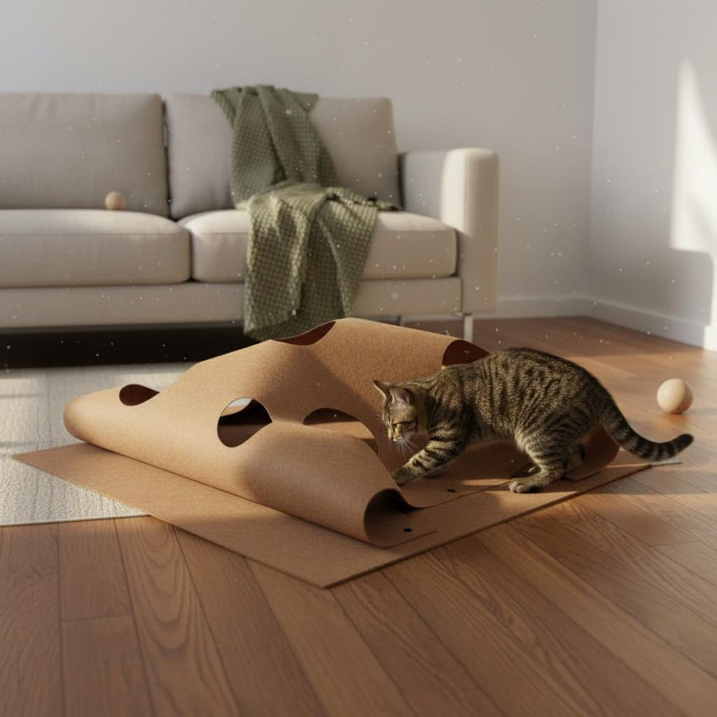 Felt Cat Maze Agility Training Pet Supply Collapsible Design for Indoor, Kittens