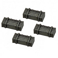 4 Pieces 1:72 Scale Crate Rectangular Mini Wooden Crate Realistic