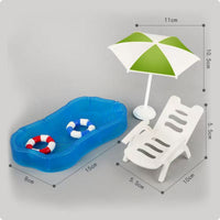 Dollhouse Swimming Pool Set Plastic Dollhouse Pool Set Poolside