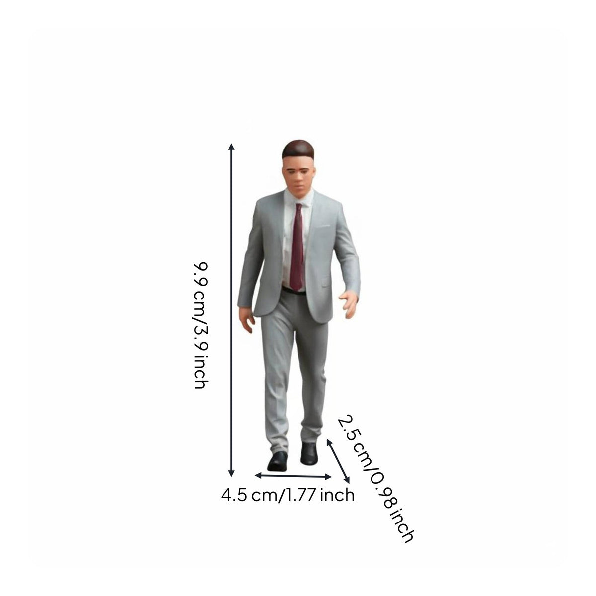 Businessman in Suit Figurine High Detailed Walking Businessman Model Resin Material Painted Male Miniature for Hobbyists, Architectural Models