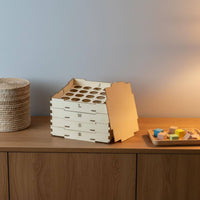 Toy Storage Box Interlocking Panels Wooden Toy Box Natural Wood Finish