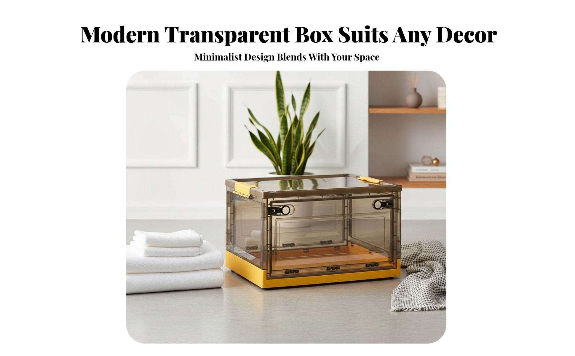 Foldable Storage Box Large Capacity Stackable Storage Bin with Doors