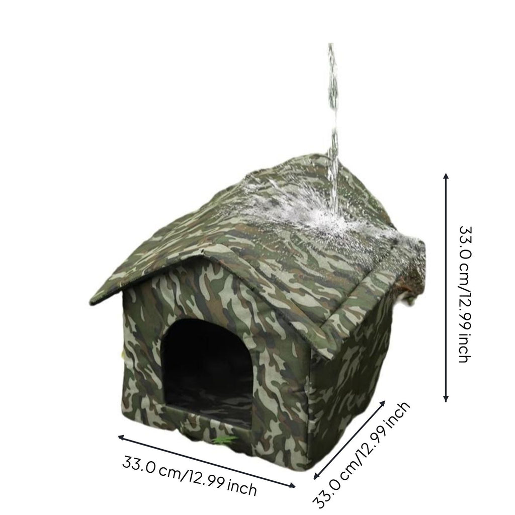 Insulated Outdoor Cat House, Waterproof Pet Shelter
