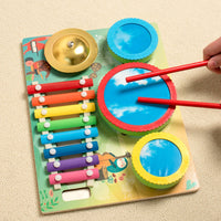Kids Drum and Xylophone Set Early Education Kids Xylophone Toy Multifunctional