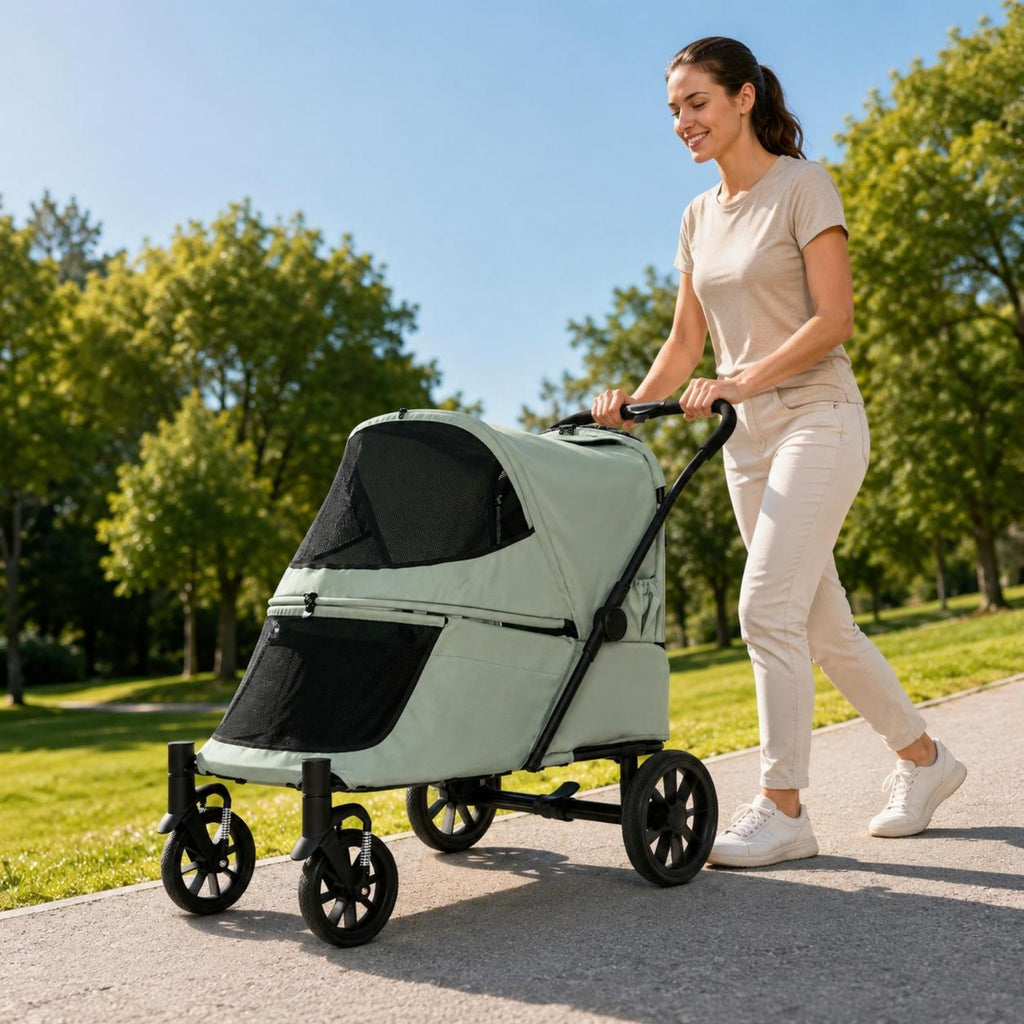 Folding Dog cartVentilated Soft-Sided Pet cartFront Ramp