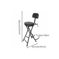 Guitar Chair with Backrest Foldable Folding Musician Chair Adjustable for Studio