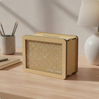 Wooden coin Saving Box Wood Construction Savings Chart Box Financial Literacy Tool Home Ornament for Kids, Adults