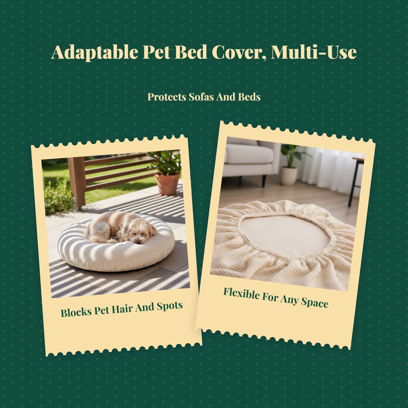 Dog Bed Cover, cleanable Protector, Universal Pet Sofa Cover for Dogs and felines, Easy to detachable, Suitable for All Seasons