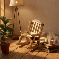 Dollhouse Rocking Chair Lightweight 1:12 Scale Rocking Chair Realistic Look Miniature Furniture for Scene Photography