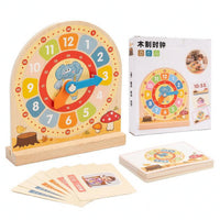 Wooden Clock Calendar Toy Multifunctional Children's Clock Board Movable Hands