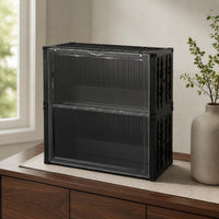 Dustproof Display Case Transparent Front-Opening Storage Box Stepped Risers