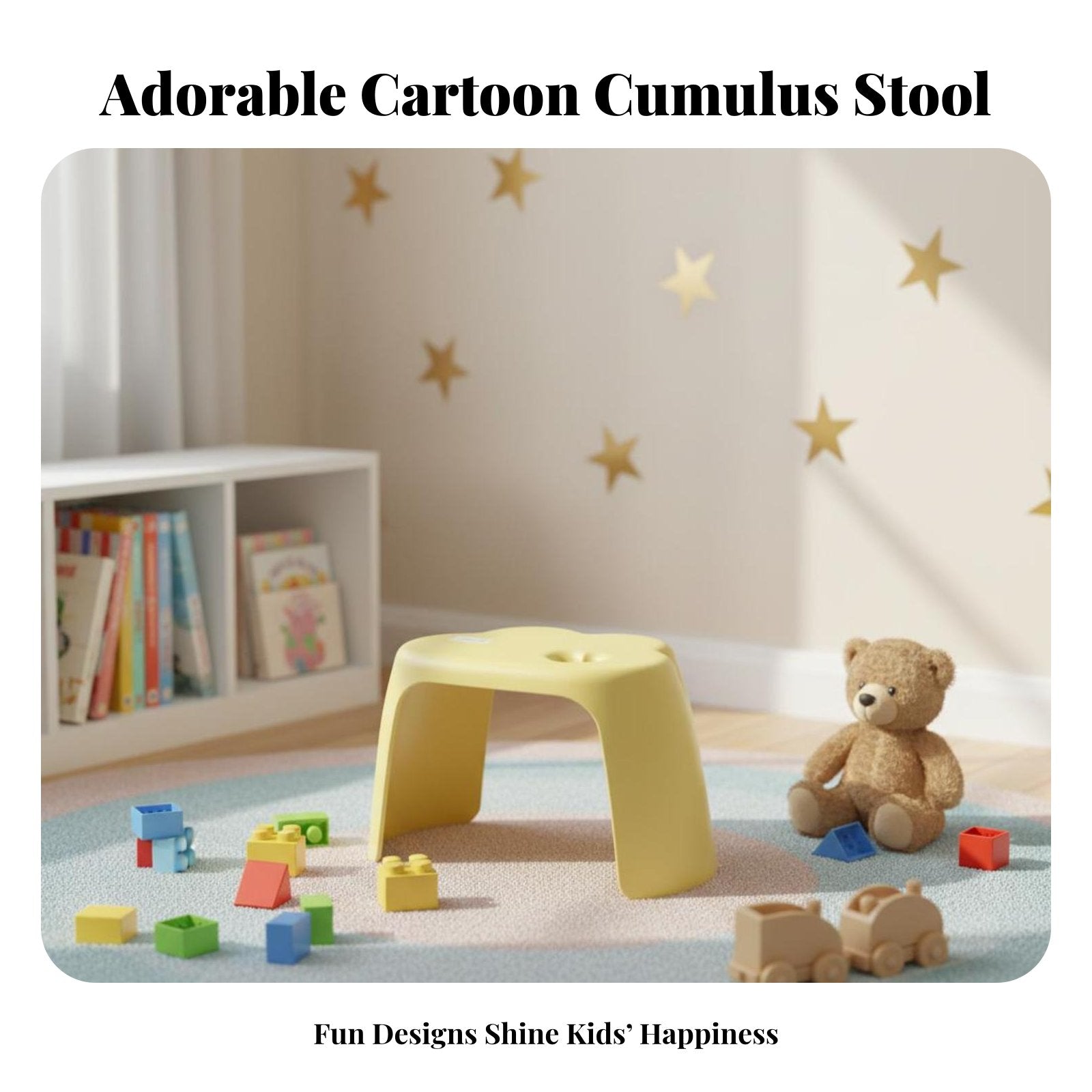 CumulusShaped Seat Cartoon Design Small Stool Cute Appearance for infants, Parents