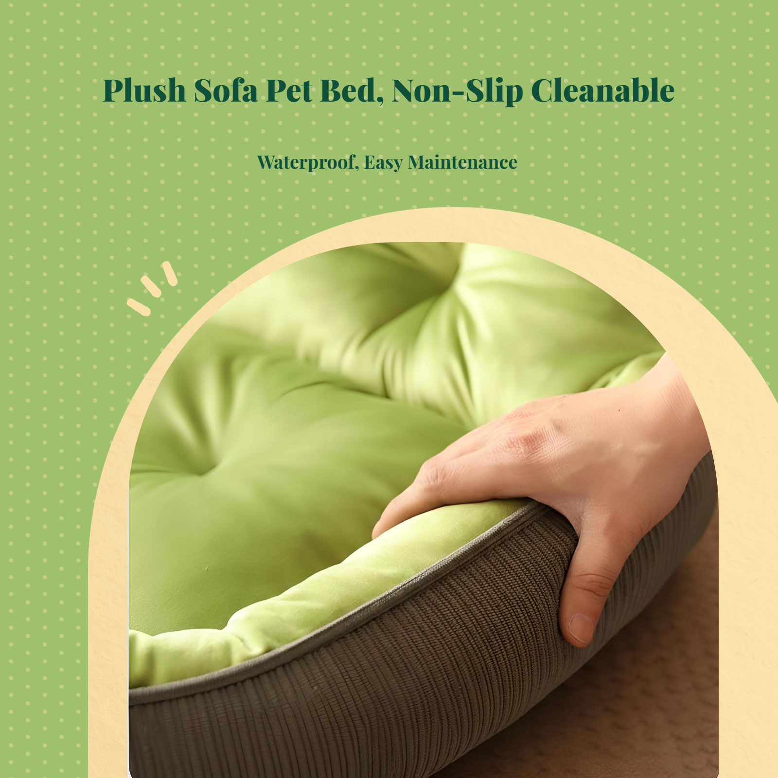 Dog Bed, Waterproof, Calming, snug Pet Sofa, Removable Cover, Non-Slip, Suitable for Large and Small Dogs and felines