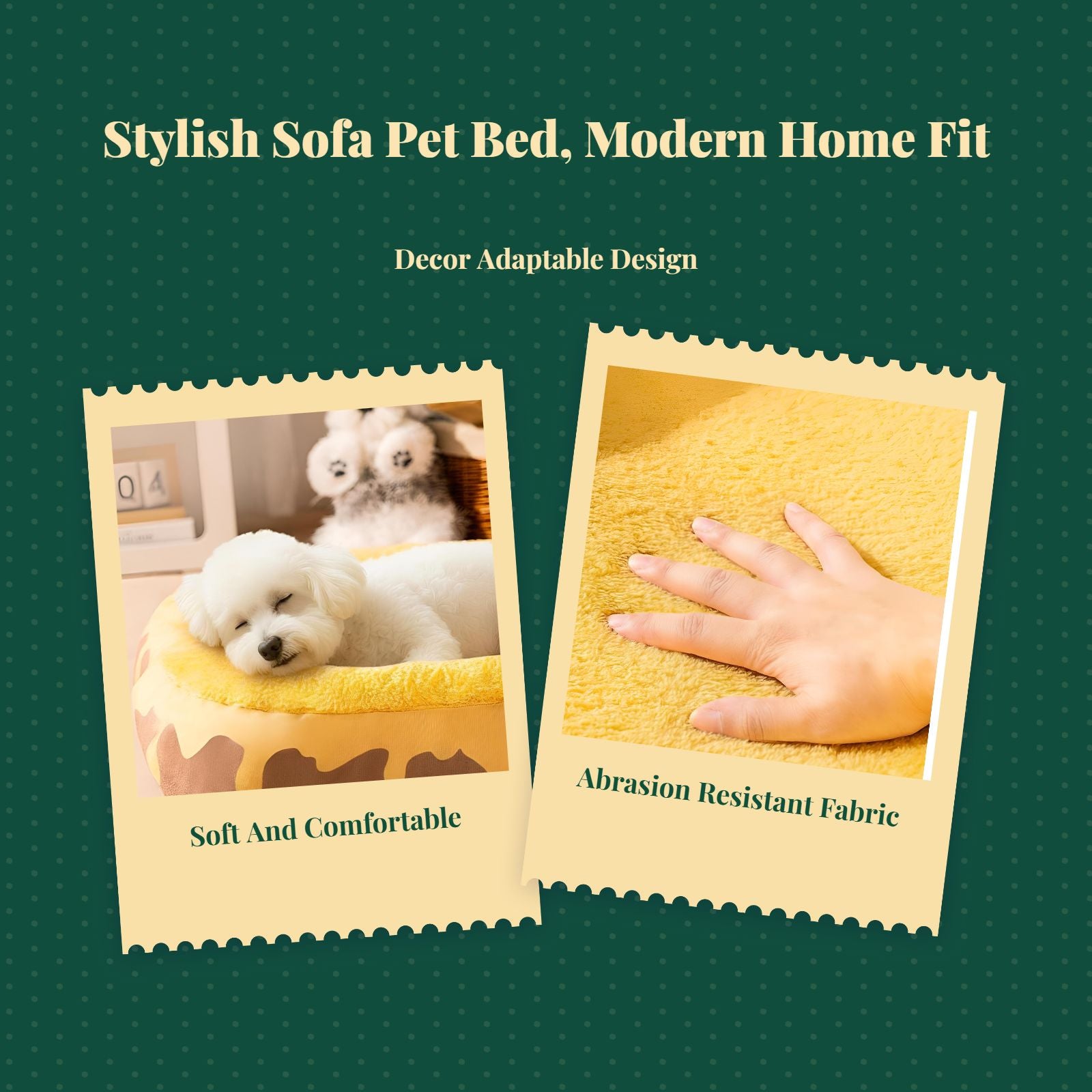Dog Bed, Removable Pet Sofa, Cozy Cat & Dog Den