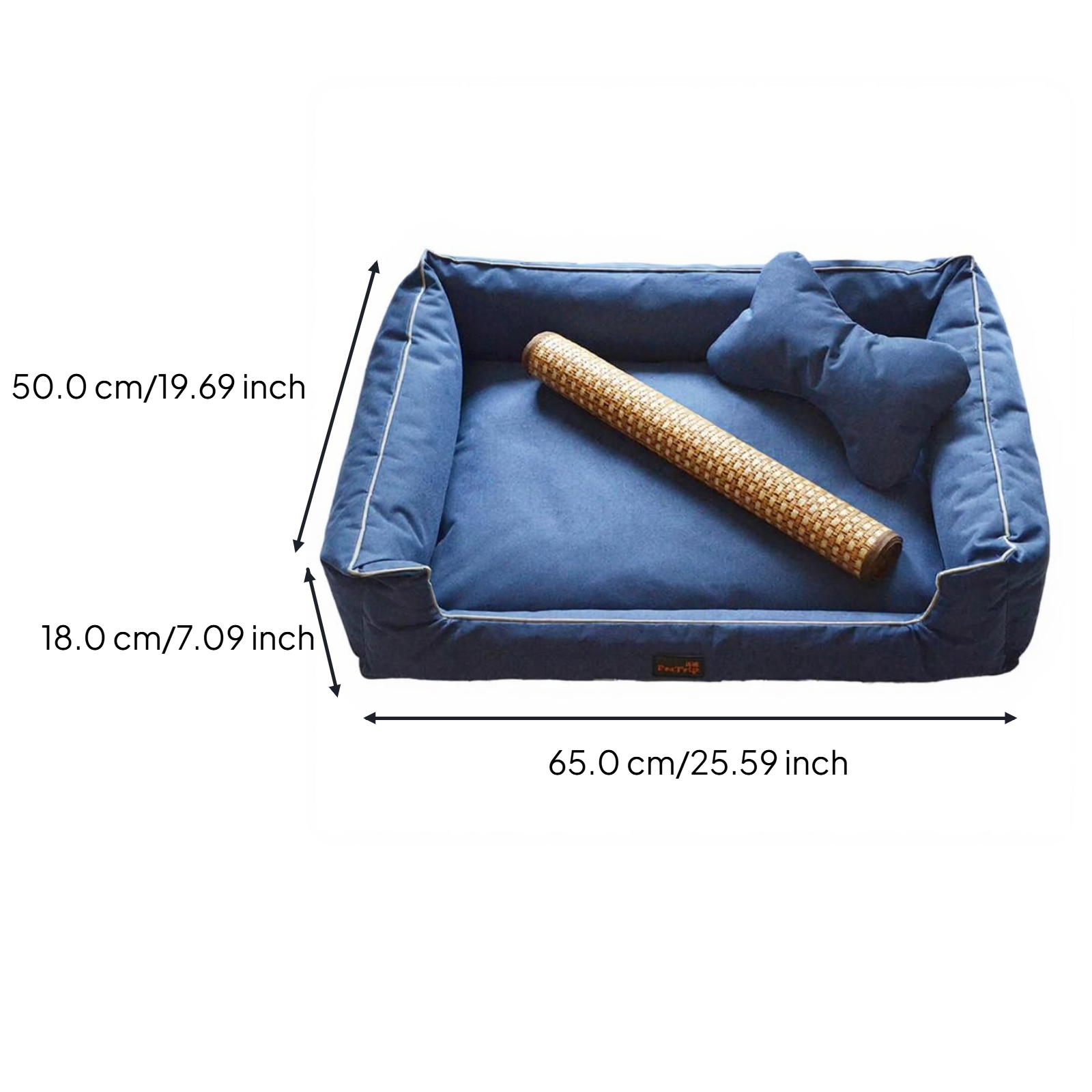 Pet Bed with Removable Cover, Calming, Non-Slip, All-Season